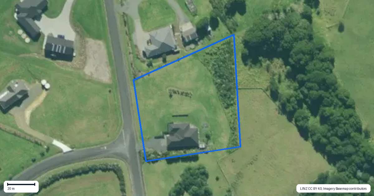 Property context map for 43 Cotton Lane, Mangawhai