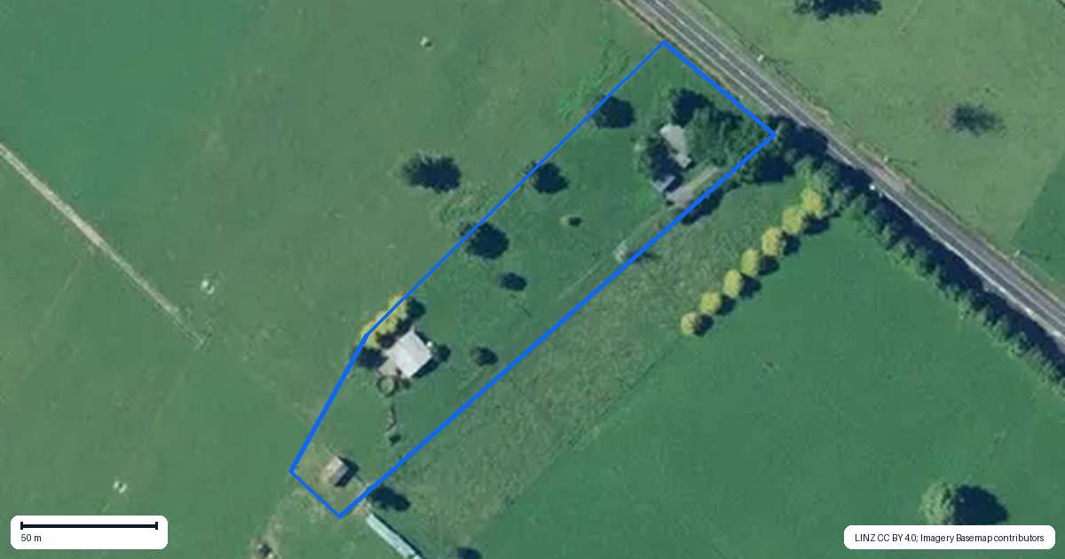Property context map for 322 Tauranga Road, Matamata
