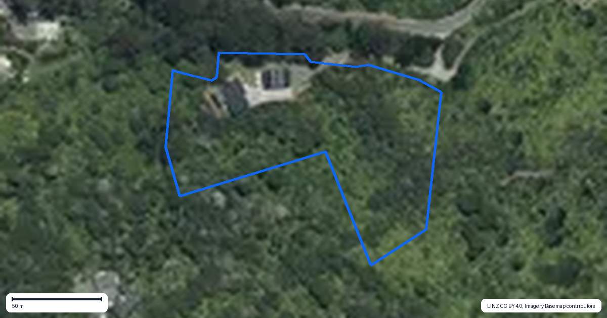 Property context map for 1090 Driving Creek Road, Coromandel