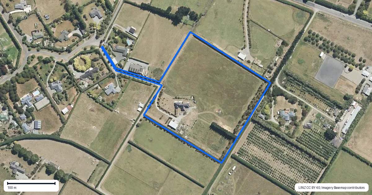 Property context map for 83 Ohoka Meadows Drive, Ohoka