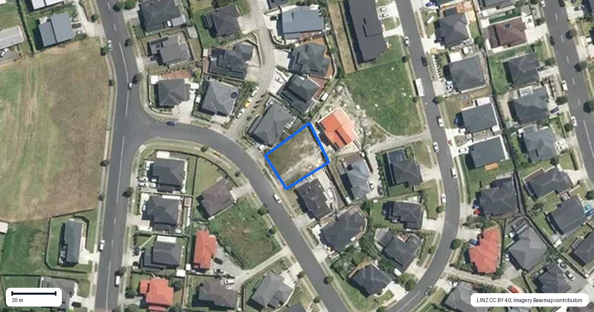 Property context map for 21 Kereru Rise, Papakura