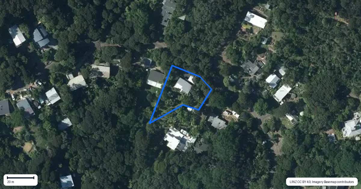 Property context map for 59 Fairview Crescent, Omiha, Waiheke Island