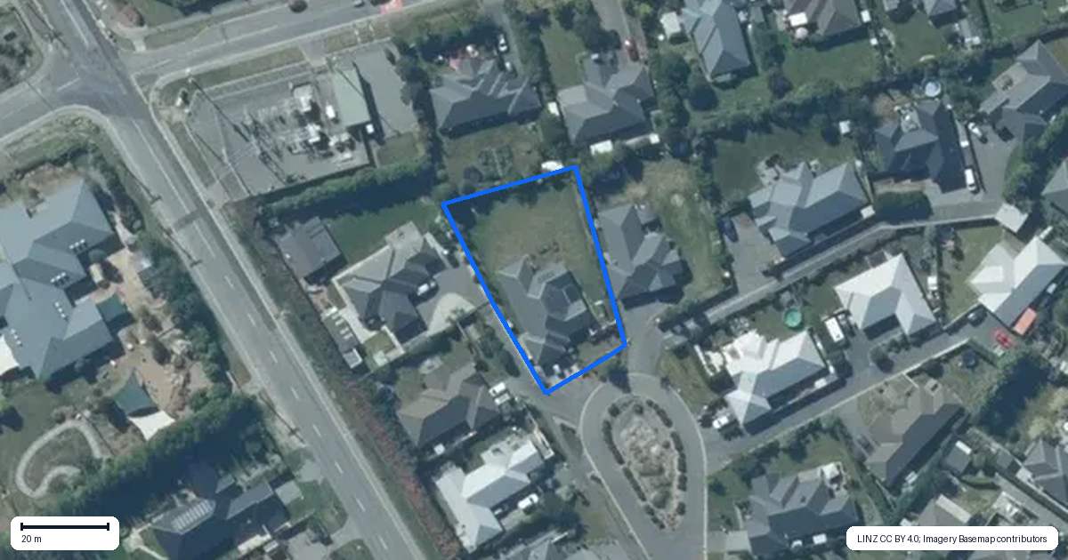 Property context map for 22 Emerson Lane, Rolleston
