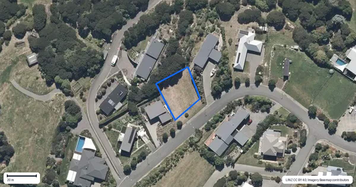 Property context map for 22 Monarch Drive, Robinsons Bay