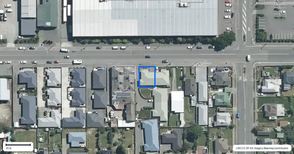 Property context map for 26 Browne Street, Parkside, Timaru