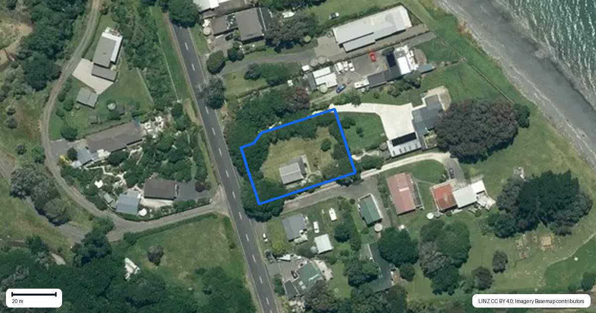 Property context map for 1804A East Coast Road, Whakatiwai, Kaiaua