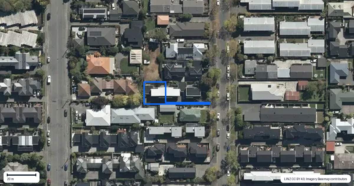 Property context map for 77B Bishop Street, St Albans, Christchurch