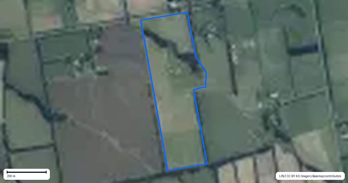 Property context map for 287 Downs Road, Hororata