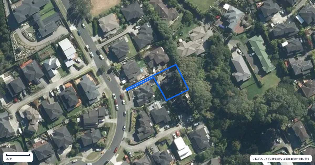 Property context map for 20 Namsan Close, Fairview Heights, Auckland