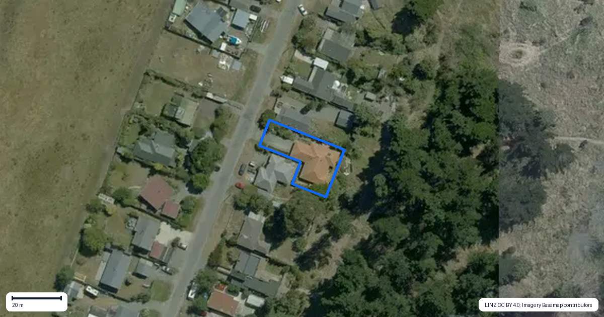 Property context map for 165A Kings Road, Leithfield