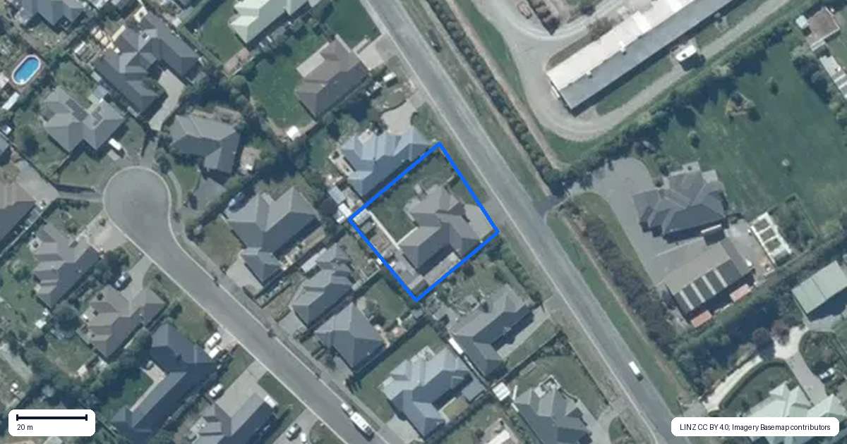 Property context map for 55 Manse Road, Leeston
