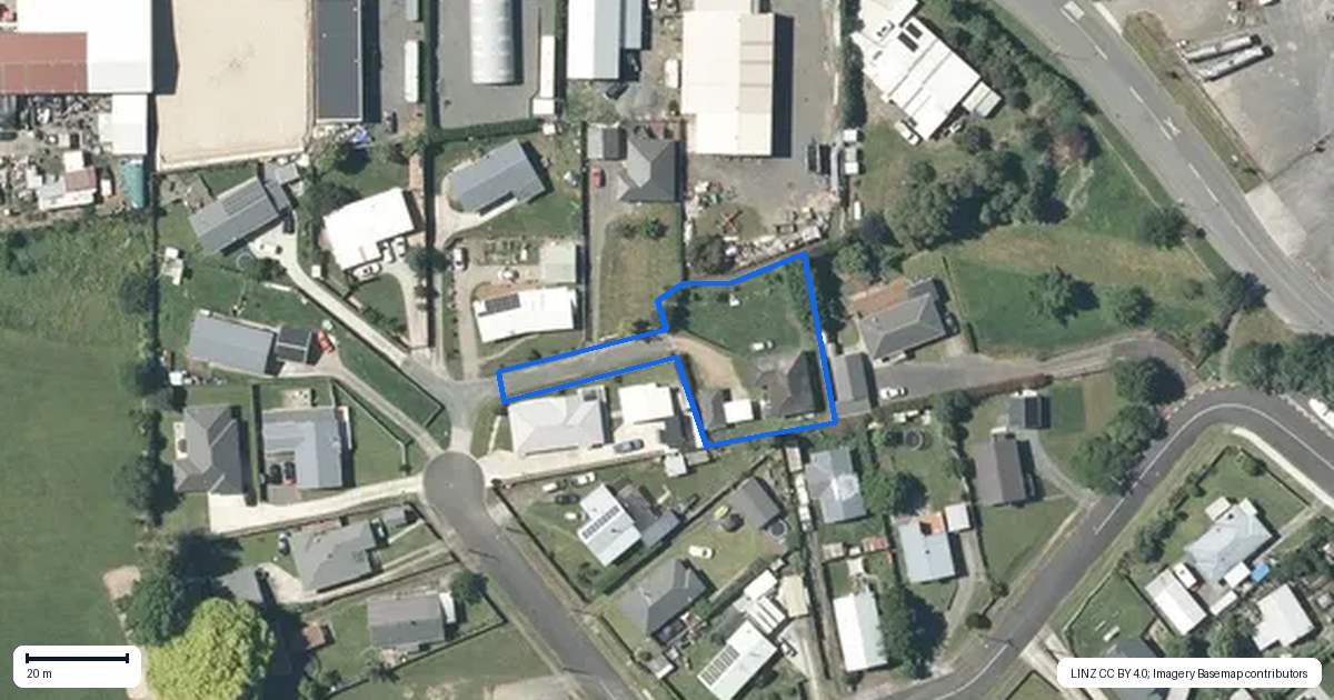Property context map for 16 Goodwin Street, Tirau