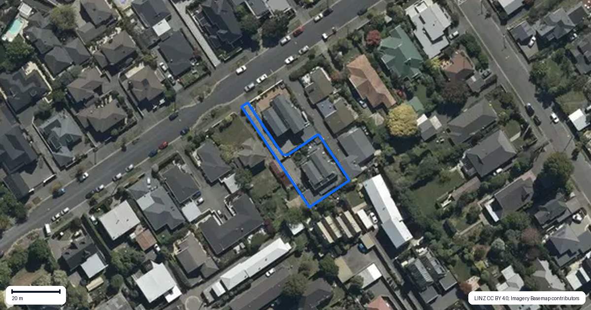 Property context map for 66A Mansfield Avenue, St Albans, Christchurch