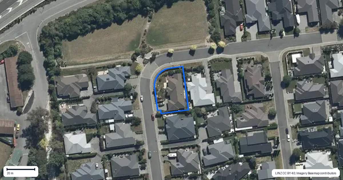 Property context map for 37 Brookwater Avenue, Northwood, Christchurch