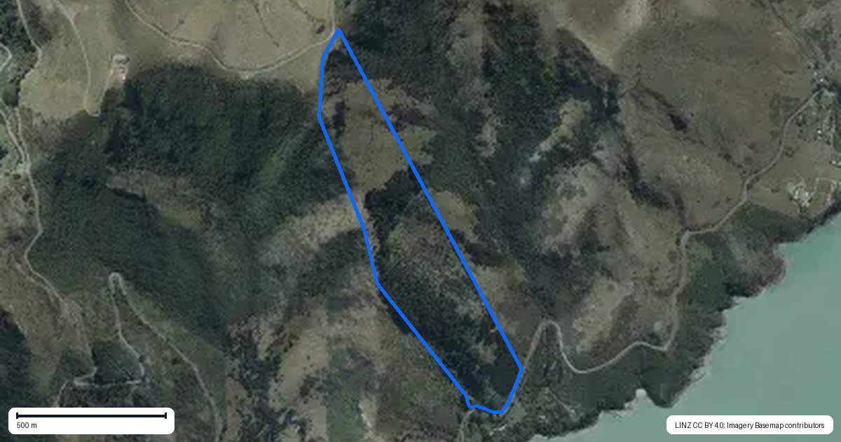 Property context map for 444 Governors Bay Road, Te Rapaki-o-Te Rakiwhakaputa, Lyttelton
