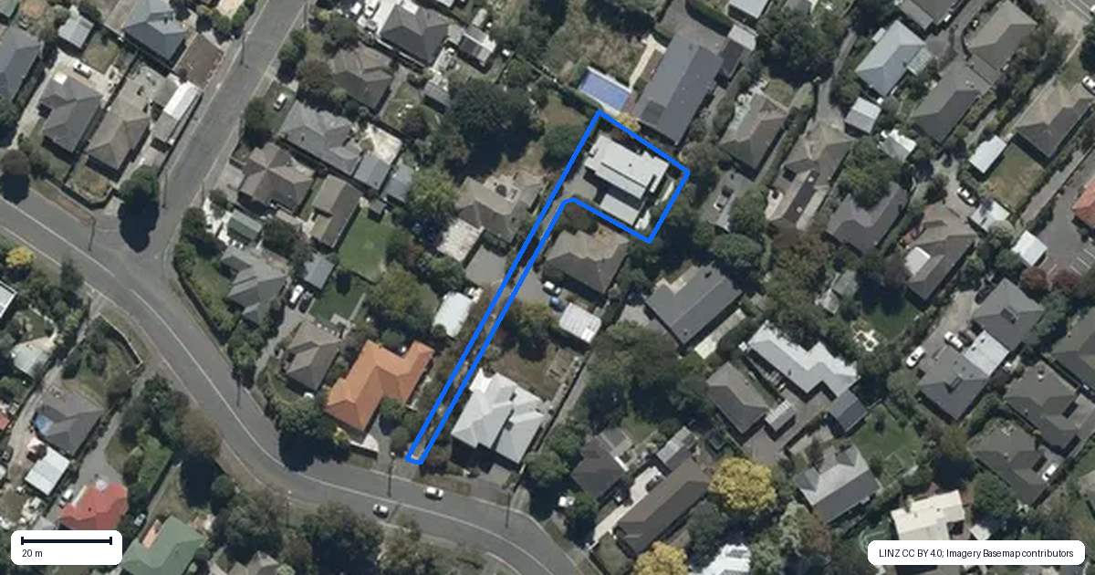 Property context map for 96A Brookside Terrace, Bryndwr, Christchurch