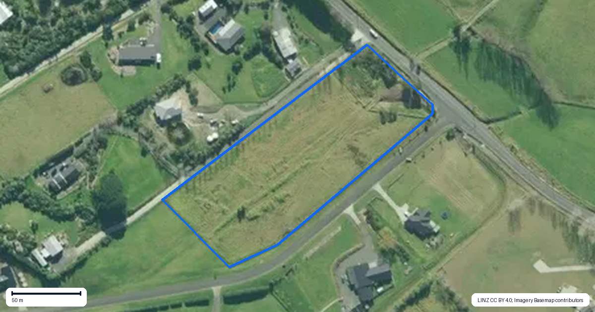 Property context map for 161 Tara Road, Mangawhai