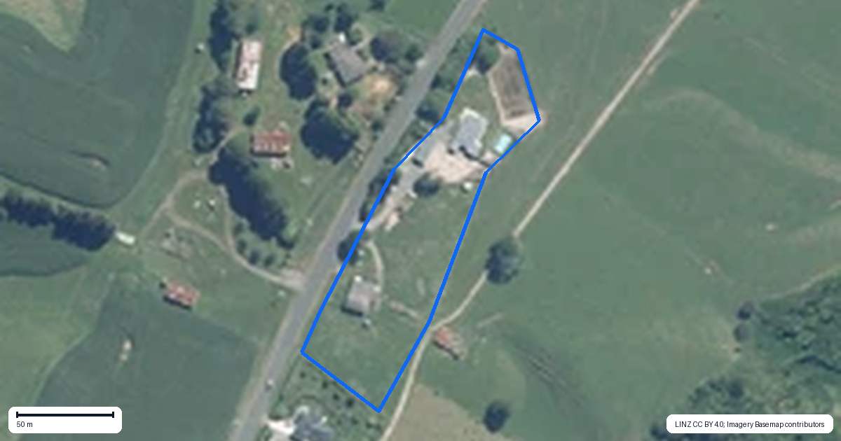 Property context map for 1985 Te Matai Road, Ngawaro, Hamurana