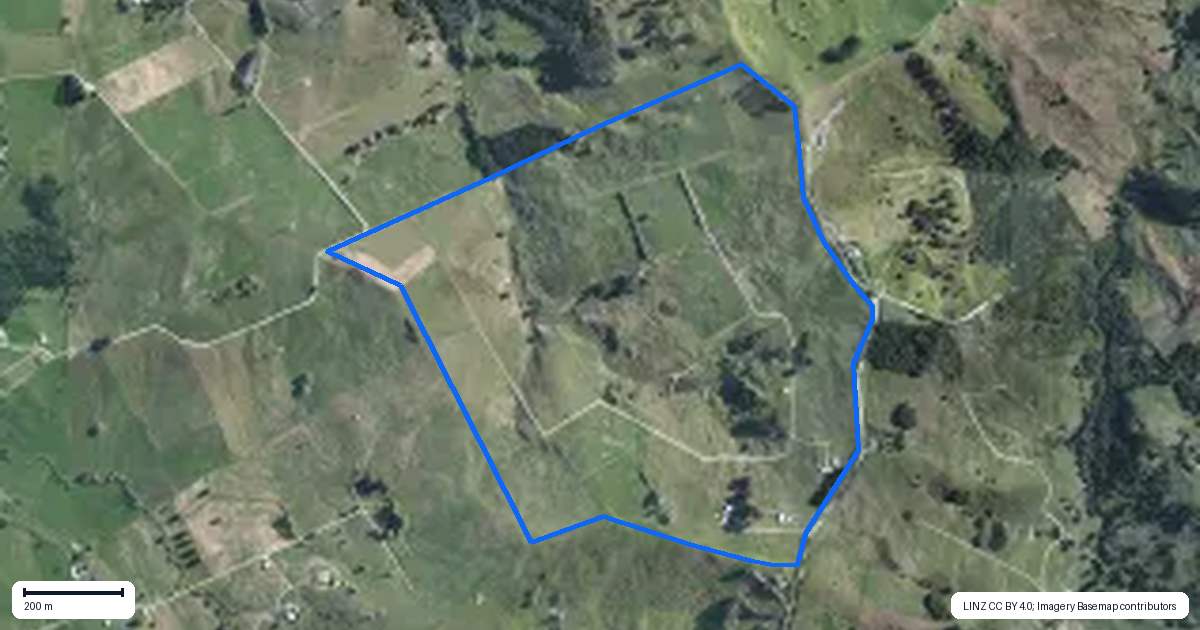 Property context map for 115 Biddle Road, Wellsford