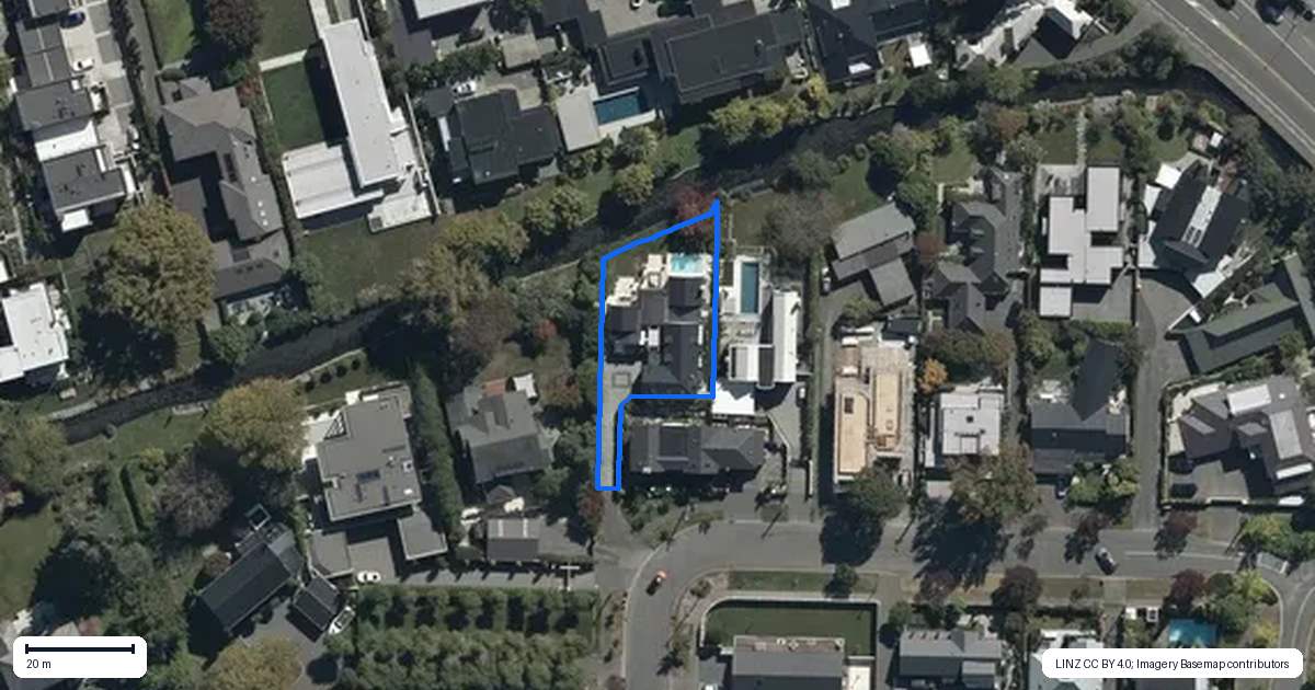 Property context map for 23 Poynder Avenue, Merivale, Christchurch