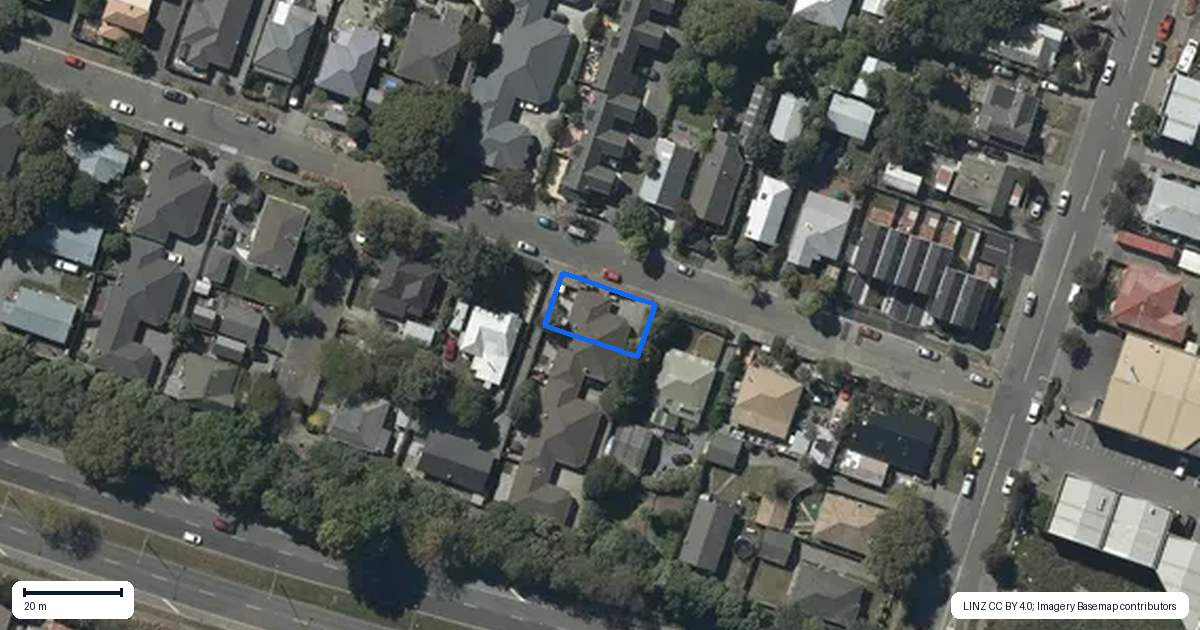 Property context map for 36 Walpole Street, Waltham, Christchurch