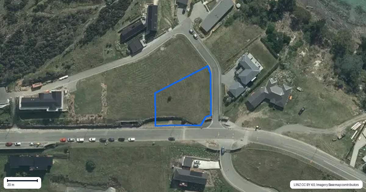 Property context map for 1 Kaioruru Lane, Charteris Bay, Governors Bay