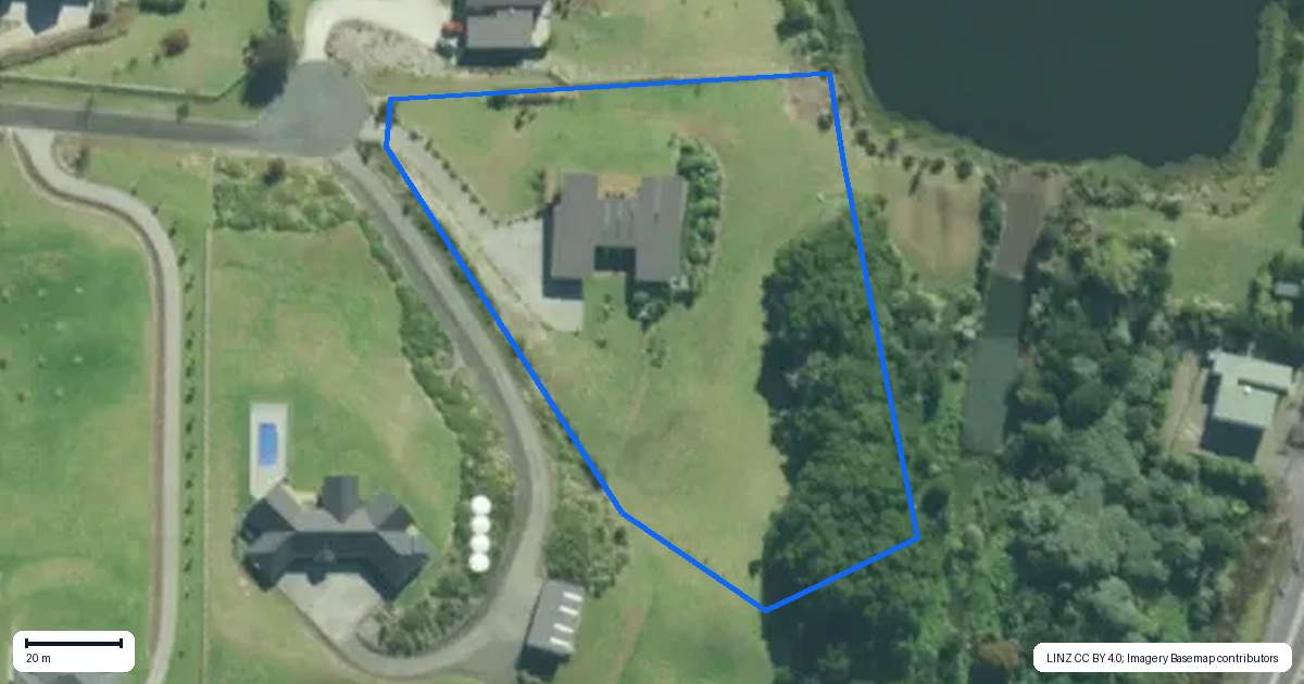Property context map for 66 Lakeview Lane, Mangawhai