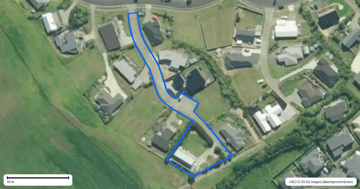 Property context map for 8 Daphne Place, Mangawhai