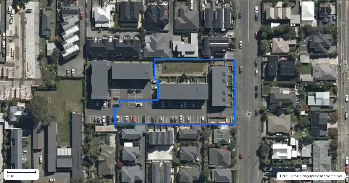 Property context map for B7/101 Caledonian Road, St Albans, Christchurch