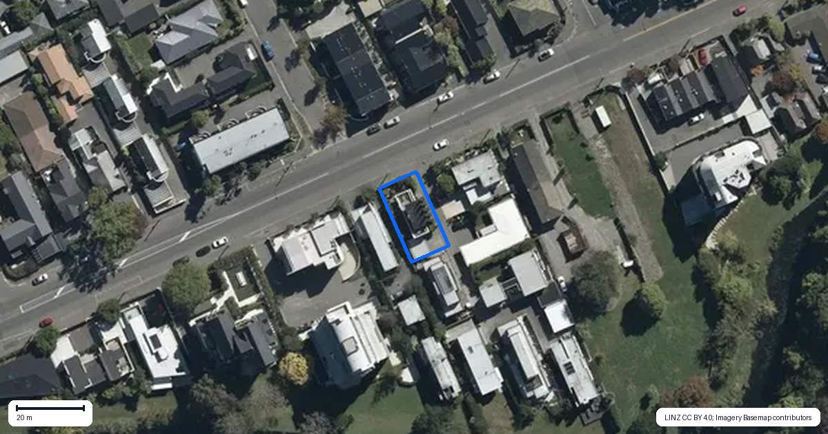 Property context map for 1 Millbank Lane, Merivale, Christchurch