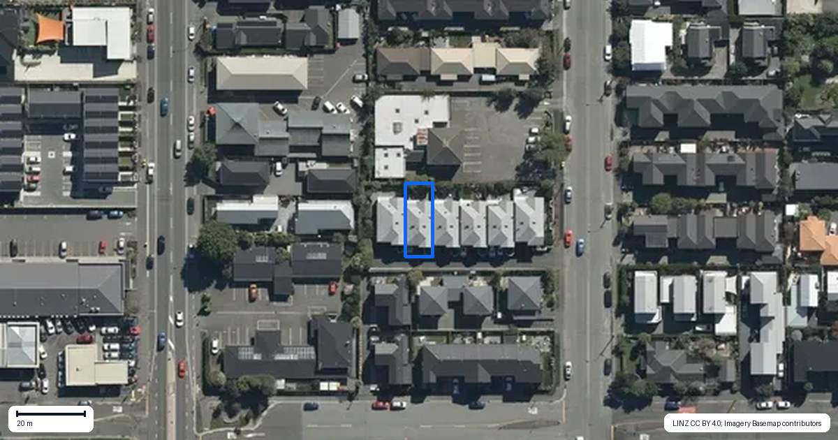 Property context map for 541D Manchester Street, St Albans, Christchurch