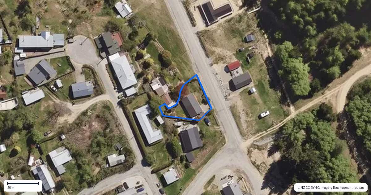 Property context map for 27A Broom Street, Naseby