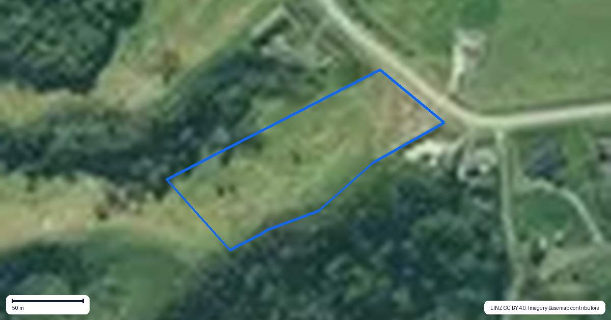 Property context map for 283 Cames Road, Kaiwaka