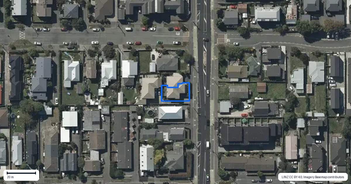 Property context map for 61B Antigua Street, Addington, Christchurch