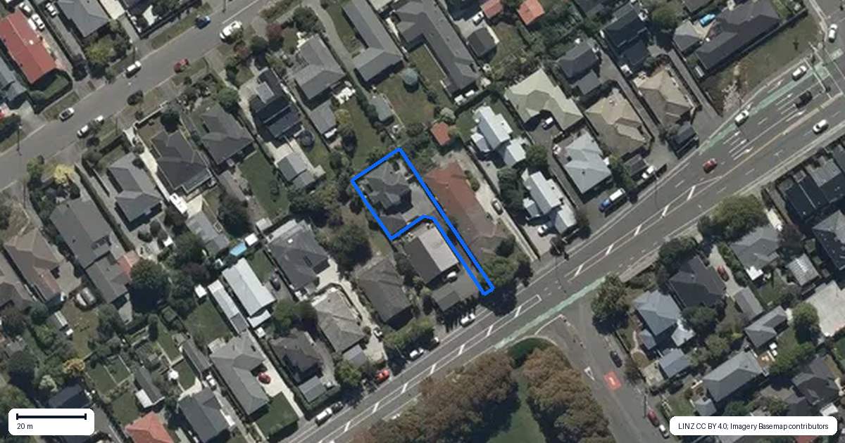 Property context map for 199A Innes Road, St Albans, Christchurch