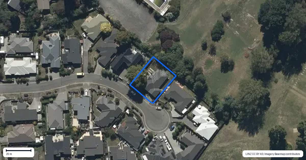 Property context map for 15 Te Puna Ora Place, Burwood, Christchurch