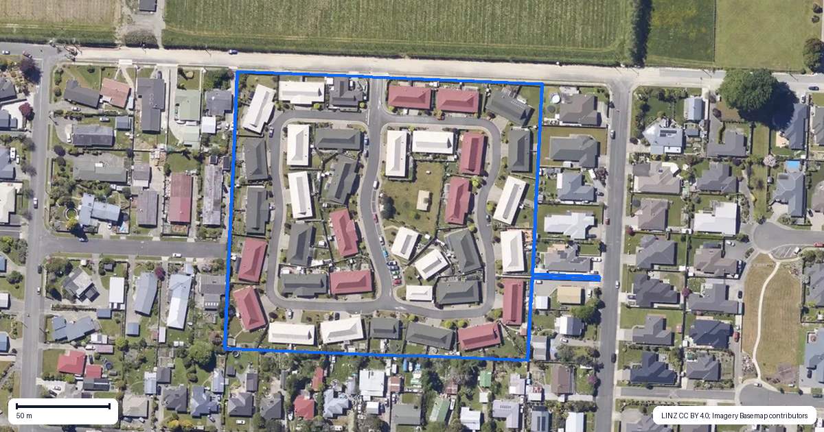 Property context map for 52/53 Parker Street, Motueka