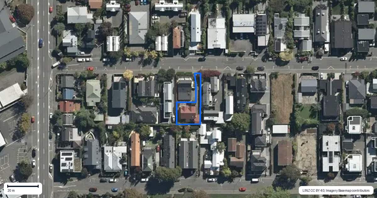 Property context map for 18A Beveridge Street, Christchurch Central, Christchurch