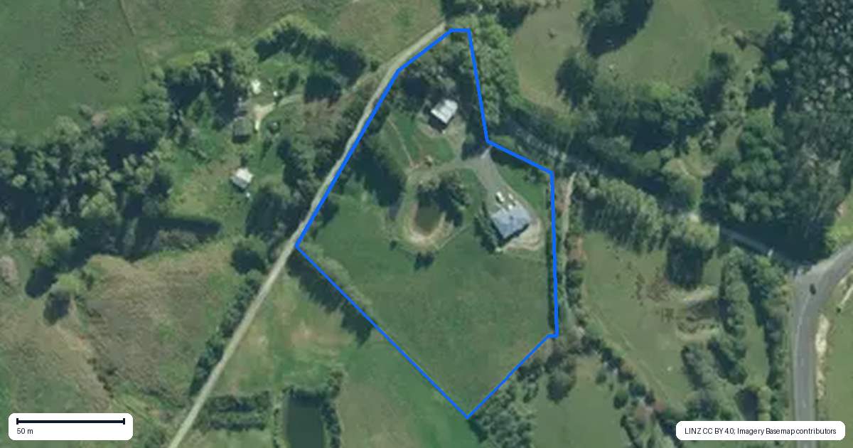 Property context map for 306A Oneriri Road, Kaiwaka