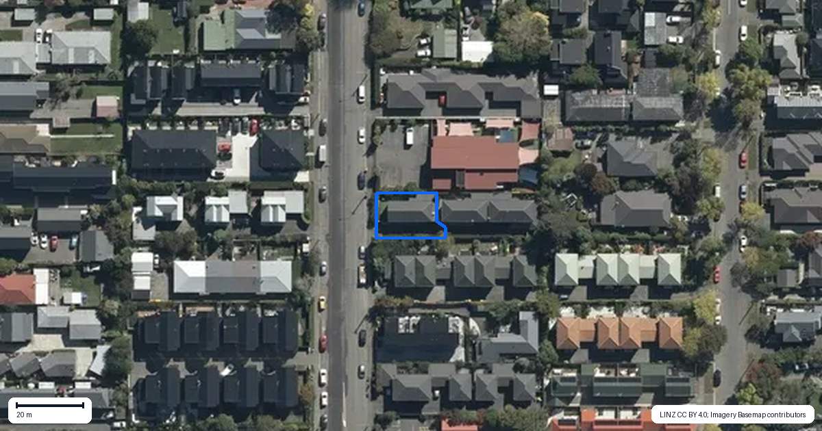 Property context map for 392 Manchester Street, St Albans, Christchurch