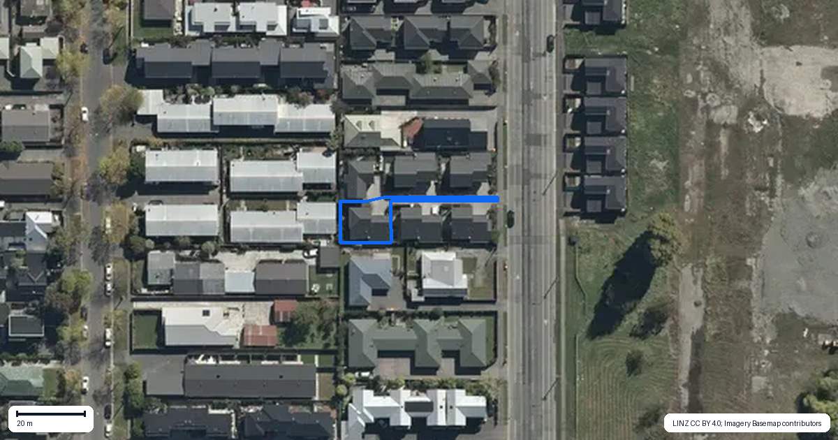 Property context map for 495B Madras Street, St Albans, Christchurch