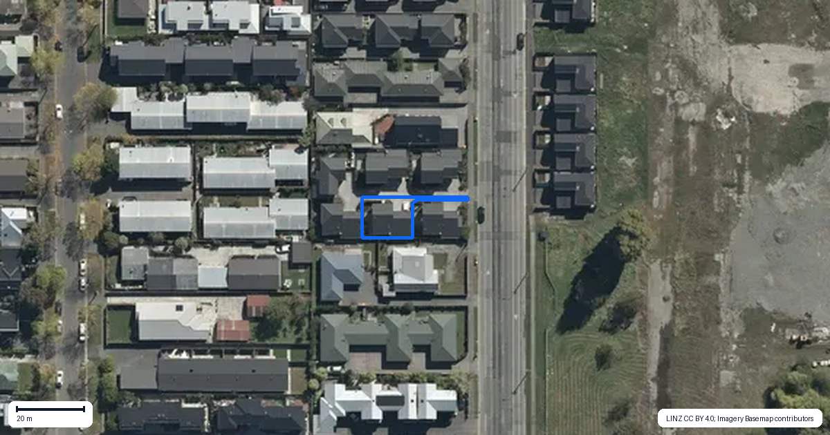 Property context map for 495A Madras Street, St Albans, Christchurch
