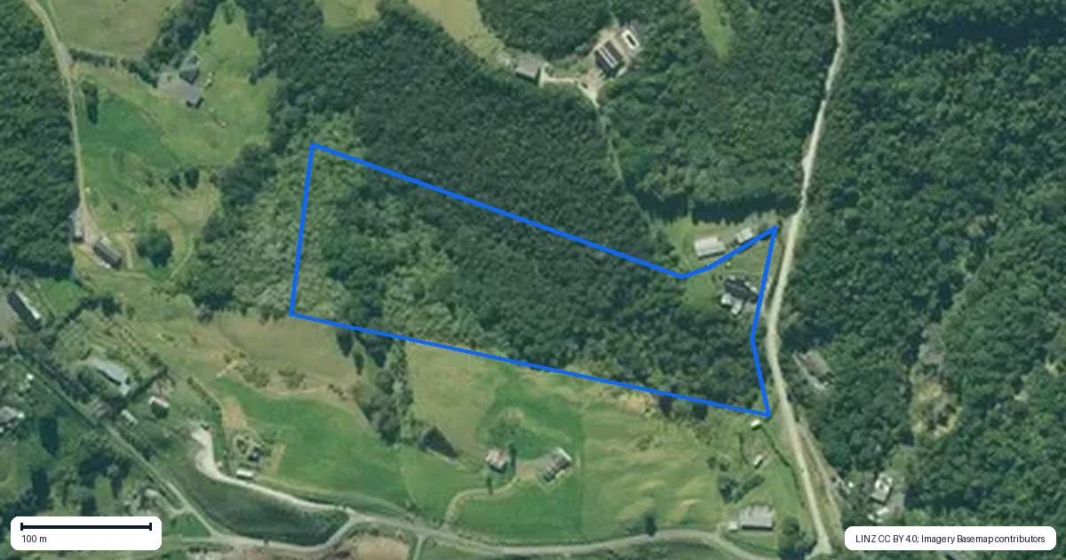 Property context map for 347 Cames Road, Kaiwaka
