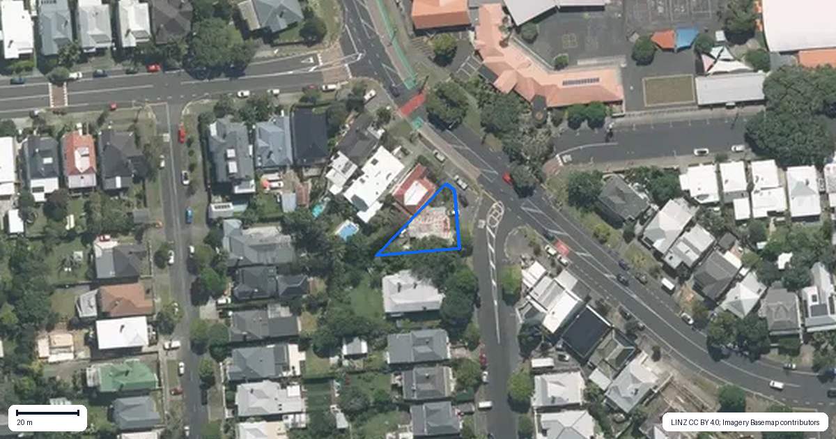 Property context map for 1 Chamberlain Street, Grey Lynn, Auckland