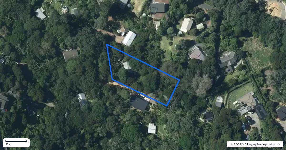 Property context map for 36 Hobson Terrace, Onetangi, Waiheke Island