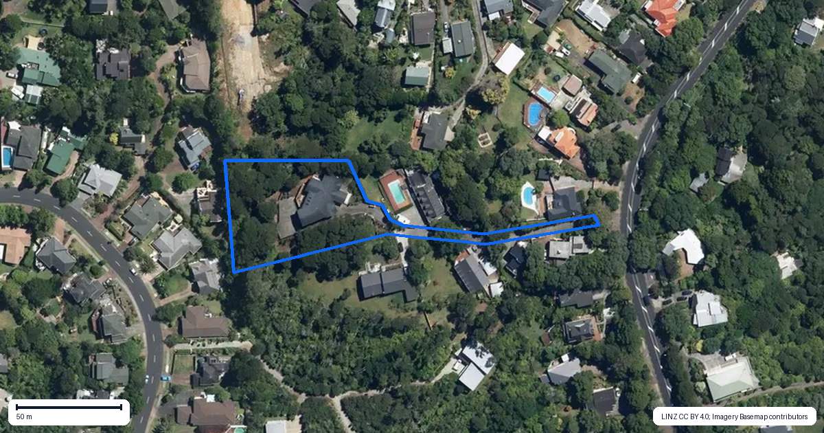 Property context map for 293B Titirangi Road, Titirangi, Auckland