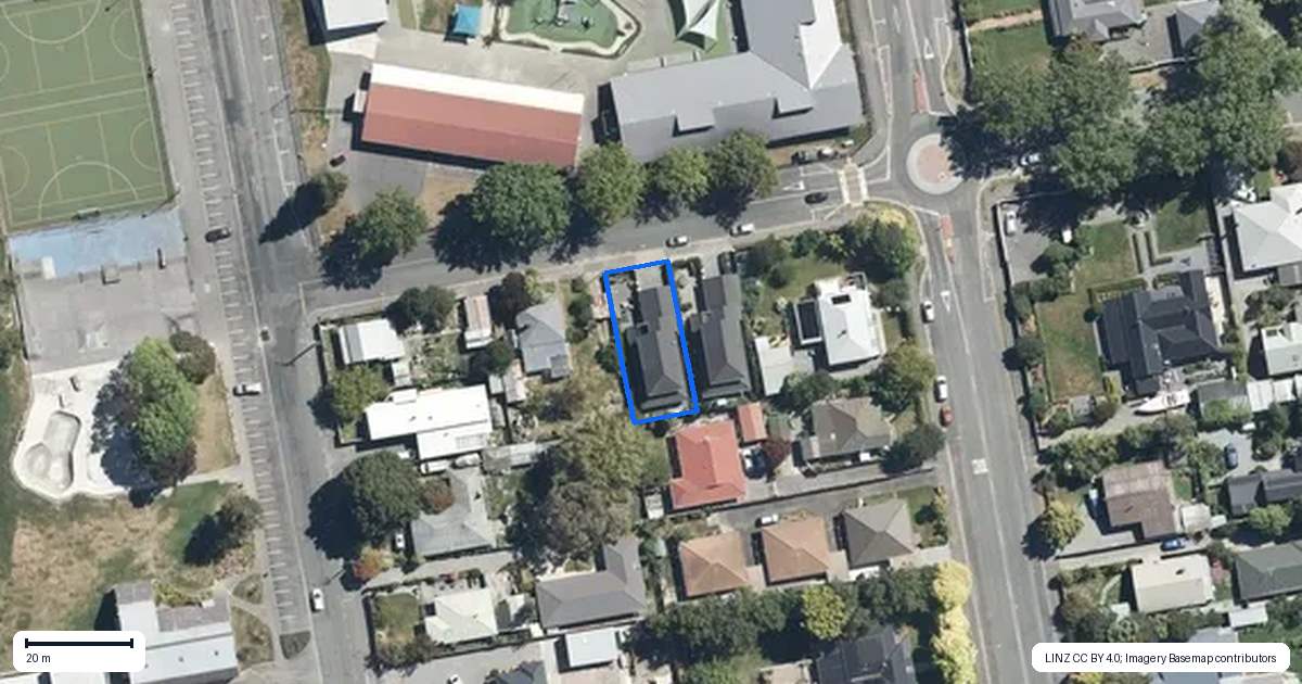 Property context map for 47A Queen Street, Rangiora