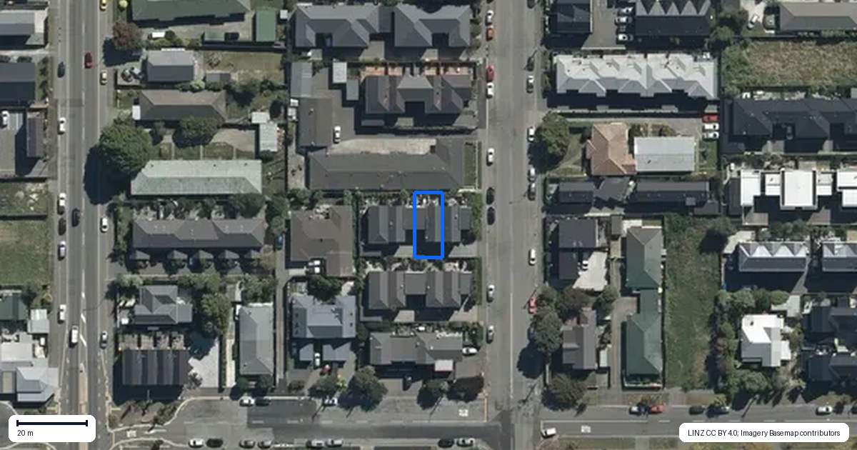 Property context map for 477B Manchester Street, St Albans, Christchurch