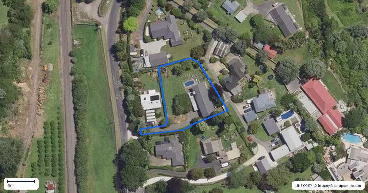Property context map for 250B Plummers Point Road, Whakamarama