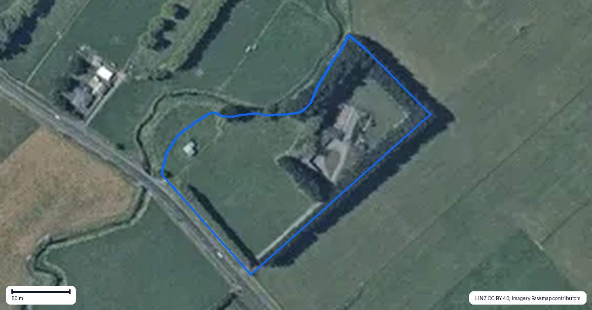 Property context map for 1351 Rongotea Road, Kairanga
